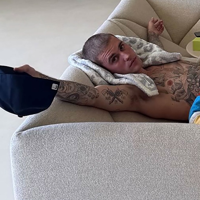 Justin Bieber Lounges on Sofa With Baby Jack Blues Bieber in Sweet Pic